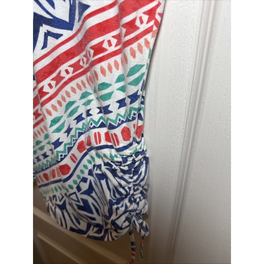 Alfred Dunner Women L Tribal Aztec Print Tee Top Multicolor Studded Cotton - Picture 3 of 10
